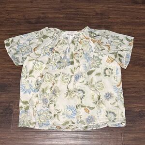 Loft Floral Short Sleeve Blouse
